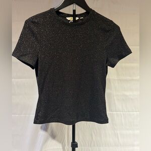 Boden Black and Gold Short Sleeve ShimmerTop! New without tags. Size 8.